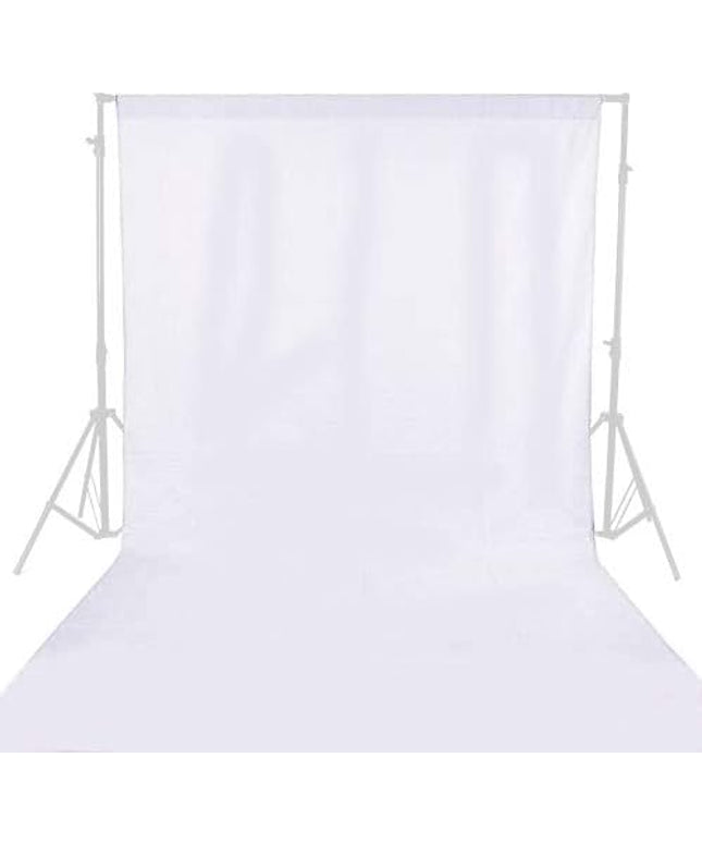 GFCC 6FT x 10FT White Polyester Backdrop Curtain for Wedding Party Banquet,Fabric Backdrop