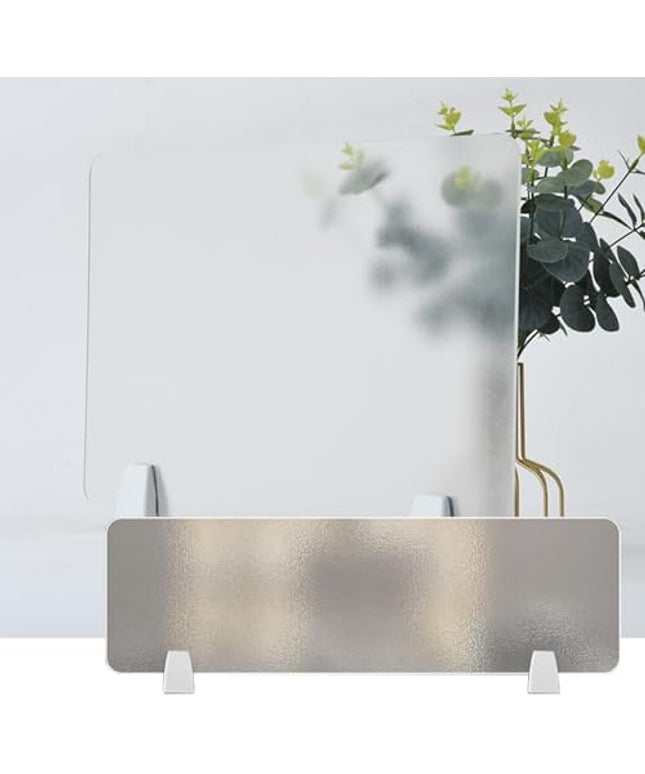 Desk DividersPrivacy Desk Divider 4mm Frosted Acrylic Panel Soundproof and Visual Distraction Shield for Office Desk Free Standingable,Frosted-60X60CM
