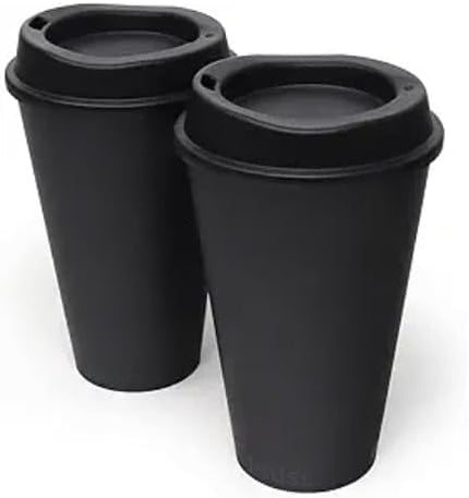 Coolcap 12 oz PLA Black Eco Friendly Cups 100 Packs Sustainable Plant Based Leak Resistant for Cafes Offices Events