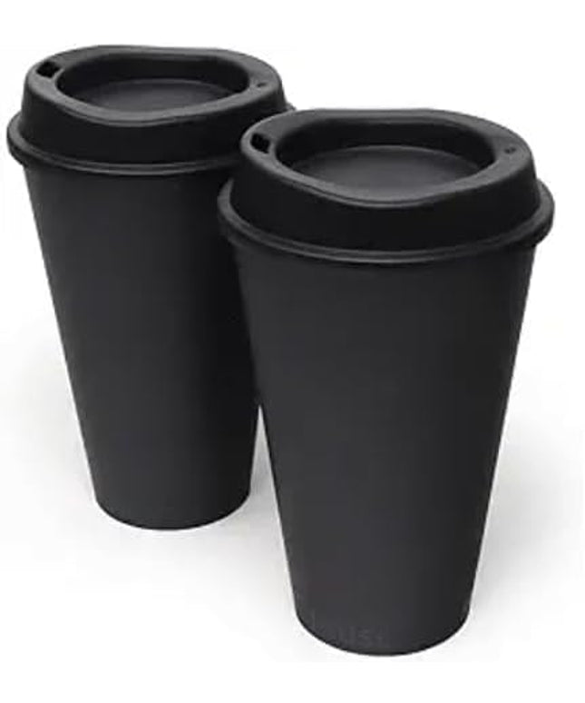 Coolcap 12 oz PLA Black Eco Friendly Cups 100 Packs Sustainable Plant Based Leak Resistant for Cafes Offices Events