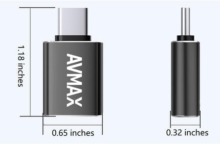 AVMAX USB to USB C Adapter 4Pack, Type C Male to USB Female 3.0 OTG Adapter for iMac,MacBook, iPhone 16 15,iPad,Microsoft Surface,Samsung (Black)