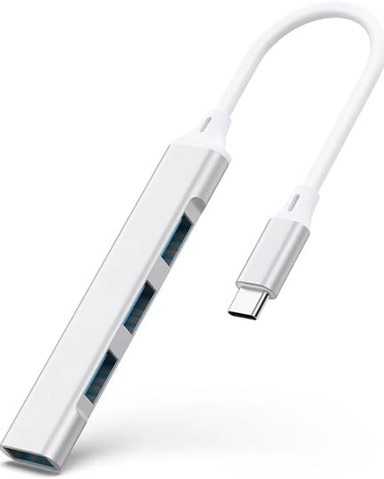 Mac USB C Adapter - Type C USB Adapter Hub with 4 Ports: 1 USB 3.0 + 3 USB 2.0, Ultra-Slim Aluminum Design, 5Gbps Transfer, Adapter for Mac USB C, Type C USB Hub (Silver)