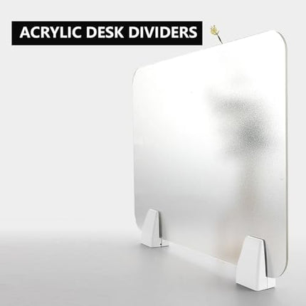 Desk DividersPrivacy Desk Divider 4mm Frosted Acrylic Panel Soundproof and Visual Distraction Shield for Office Desk Free Standingable,Frosted-60X30CM