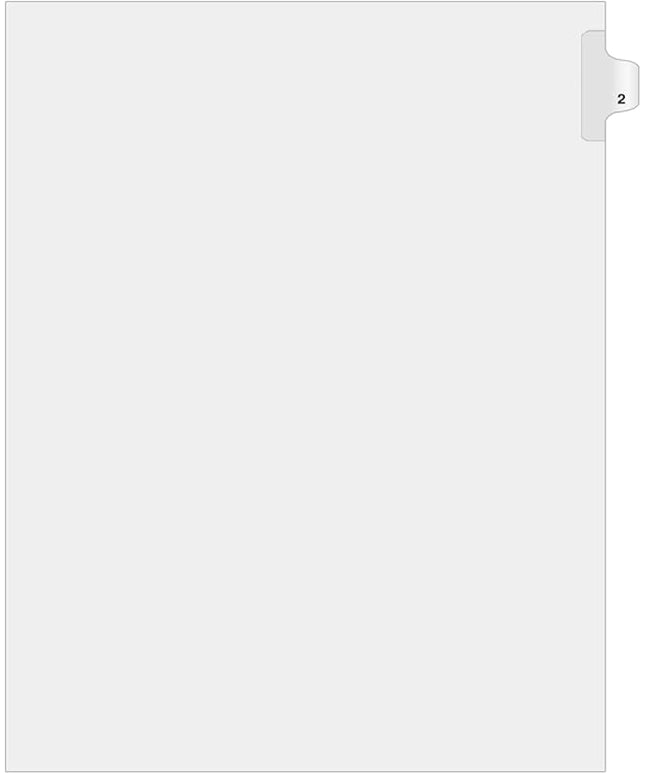 Exhibitindexes® Side Number Tabs - AVE Style Bold Font - Pack of 25