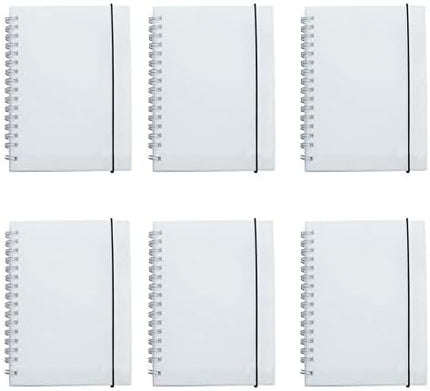 Yansanido 6 Pcs A6 Graph Paper Clear Hardcover Spiral Notebooks Journals Planner 5.7 Inch x 4.1 Inch 160 Pages (80 Sheets) Thick Paper (Grid 6 Pcs)