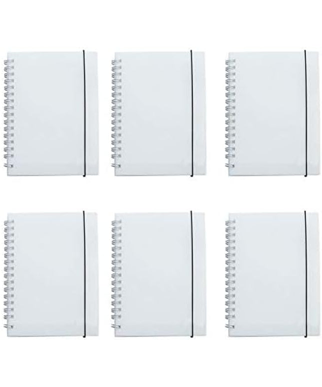 Yansanido 6 Pcs A6 Graph Paper Clear Hardcover Spiral Notebooks Journals Planner 5.7 Inch x 4.1 Inch 160 Pages (80 Sheets) Thick Paper (Grid 6 Pcs)