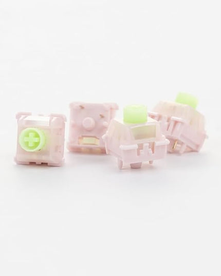WS BigLucky Keyboard Switches, Mechanical Linear Switches with LED Diffuser 5 Pins Pre Lubed Key Switch for MX Mechanical Keyboard 35Pcs (Light Pink)