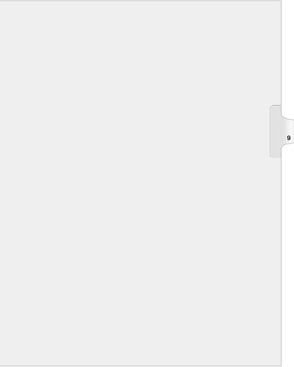 Exhibitindexes® Side Number Tabs - AVE Style Bold Font - Pack of 25