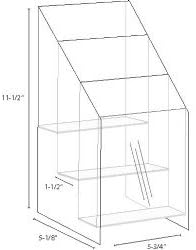 Clear-Ad - MPF-5585-3 - Premium Acrylic 3 Pocket Brochure Holder 5.5x8.5 - Transparent Plastic Pamphlet Display Stand (Pack of 6)