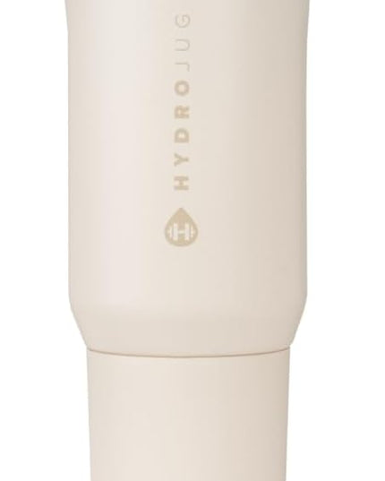 HydroJug Sport - Stainless Steel Tumbler with Straw, Vacuum Insulated, 20oz Leakproof Water Bottle, Ergonomic Design, Reusable, Dishwasher Safe, Rubber Base, Durable for Gym or Outdoors, Cream