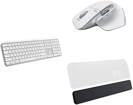 Logitech MX Keys S Combo for Mac, Wireless Keyboard and Mouse with Palm Rest, Backlit Keyboard, Bluetooth USB C for MacBook Pro, MacBook Air - Pale Grey - With Free Adobe Creative Cloud Subscription