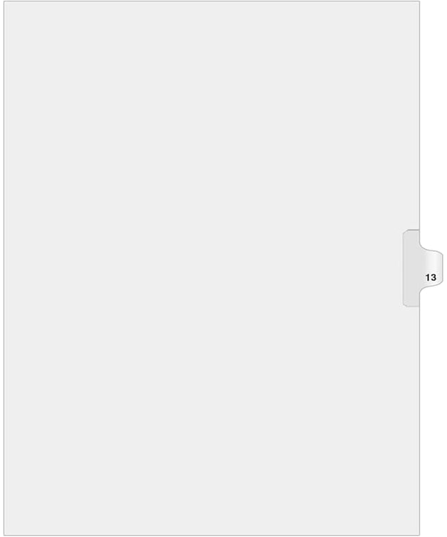 Exhibitindexes® Side Number Tabs - AVE Style Bold Font - Pack of 25