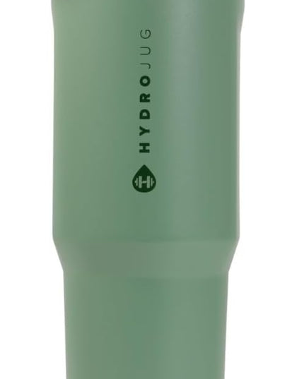 HydroJug Sport - Stainless Steel Tumbler with Straw, Vacuum Insulated, 32oz Leakproof Water Bottle, Ergonomic Design, Reusable, Dishwasher Safe, Rubber Base, Durable for Gym or Outdoors, Sage