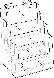 Clear-Ad Acrylic Slatwall Brochure Organizer - 4 Tier Pamphlet Holder with Removable Dividers - Desktop or Wall Mount Flyer Display Stand - LHF-Z84 (Pack of 1)