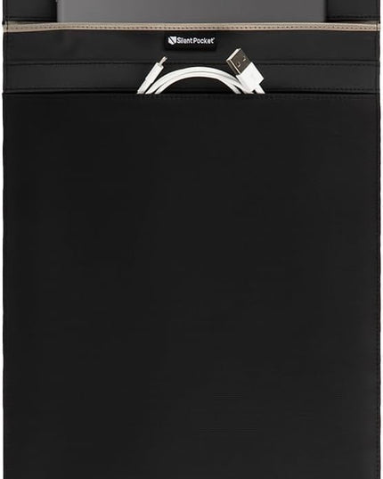 SLNT Faraday Bag Tablet Sleeve with Silent Pocket - Weatherproof Nylon, Signal Blocking Device Shielding for iPad, Galaxy Tab, Most Tablets, Travel, Privacy (Black Nylon, X-Large)