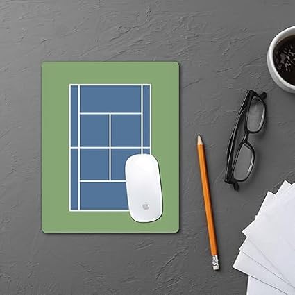 Racquet Inc Tennis Court Mouse Pad – Green Desk Mousepad with Fabric Surface – Tennis-Themed Office Accessory for Work or Gaming – Compatible with Optical and Laser Mice