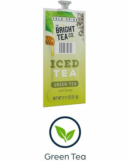 Flavia Bright Tea Co. Iced Green Tea With Honey Freshpacks works only with Flavia Brewers (Case of 100)