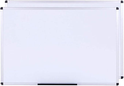 VIZ-PRO Large Magnetic Dry Erase White Board for Wall, 48 X 48 inches, Pack of 2, 4' x 4' Aluminum Framed Whiteboard with Marker Tray for School Office Home