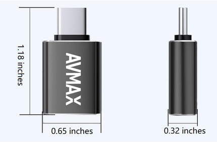 AVMAX USB C to USB A Adapter 4 Pack, USBC Male to USB A 3.0 Female OTG Adapter, Type C Male to Type A Female 3.0 OTG Adapter for Apple iPhone 16 15, Flash Thumb Drive,Mac,iPad,Samsung Galaxy
