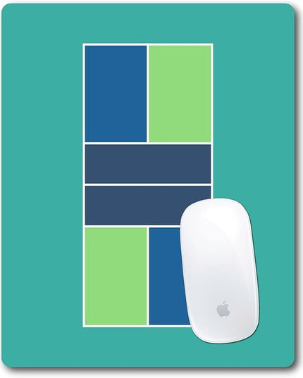 Racquet Inc Pickleball Court Mouse Pad – Teal Desk Mousepad with Fabric Surface – Pickleball-Themed Office Accessory for Work or Gaming – Compatible with Optical and Laser Mice