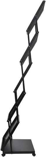 brochure display stand&Foldable Magazine Rack with 5 Pockets for Exhibition and Trade Show (17.7'X14.5'X63')