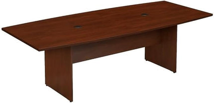Bush Business Furniture 96-inch Office Conference Table with Wood Base, Boardroom Meeting Space for 8 Users, Hansen Cherry