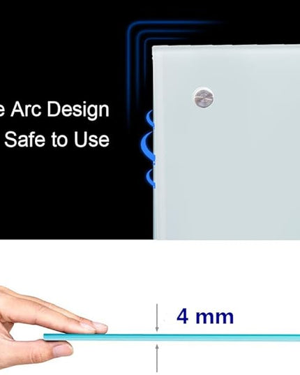 Dex Board 72" x 48" Large Glass Whiteboard Frameless Tempered Glass Dry Erase Board with Marker Tray for Interactive Office, Wall Mounted Frosted Glass Whiteboard