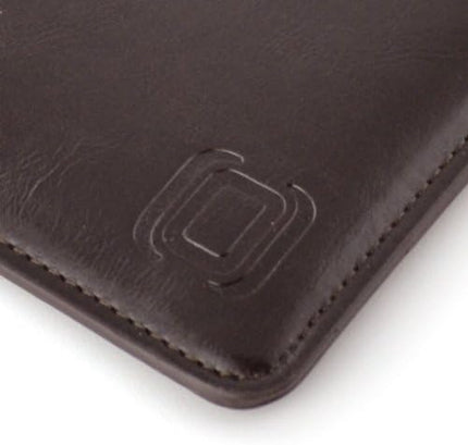Dockem Executive Sleeve for MacBook Pro 13 (2016, 2017, 2018, 2019) & MacBook Air 13 Retina (2018 & 2019): Elegant Dark Brown Synthetic Leather Pouch Case, Slim, Simple, Professional Laptop Cover