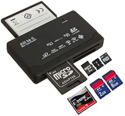 USB 2.0 All in One PC Memory Card Reader Adapter and Write Plug OSX Windows Chrome Compatible for SD/MMC/SDHC/XD/M2/Memory Stick/Micro SD/CF/Pro&Duo Cards