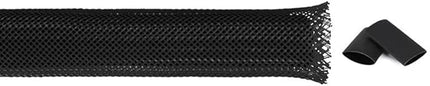 50ft Braided Wire Loom Sleeving Kit,Cable Management Sleeve,Wire Protector Tubing,Cord Organizer Used at Home or Office, to Protect Cables in Automotive, Military, Marine(Black,1/2inch)