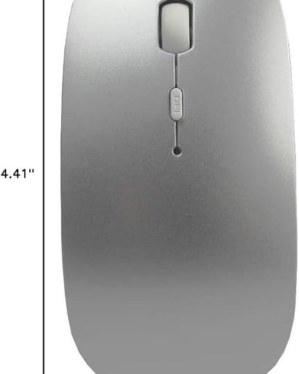 SUNGI Bluetooth Mouse,Wireless Slim Silent Mouse Jiggler Rechargable Mouse for iPad/MacBook/Tablet/PC/iPhone/Cellphone,Gray