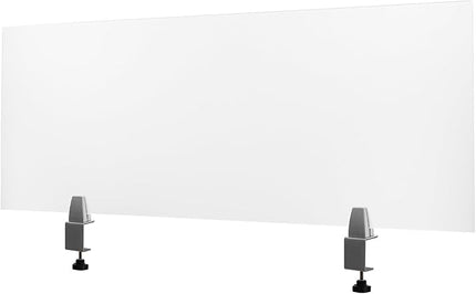 4-Pack Frosted Acrylic Desk Dividers, 47"L Clamp-On Privacy Panels for Office School, Soundproof Partition Shields with C-Clamps Foam Pads