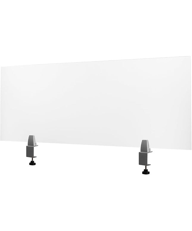 4-Pack Frosted Acrylic Desk Dividers, 47"L Clamp-On Privacy Panels for Office School, Soundproof Partition Shields with C-Clamps Foam Pads