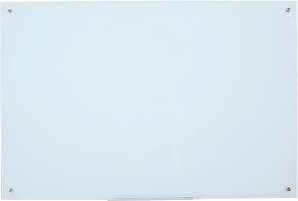 Magnetic Glass Whiteboard 48x36 Inches, Large Tempered Glass Dry Erase Board with Frameless Mounting, Premium Wall-Mounted Whiteboard for Office, Conference Room, Classroom & Home
