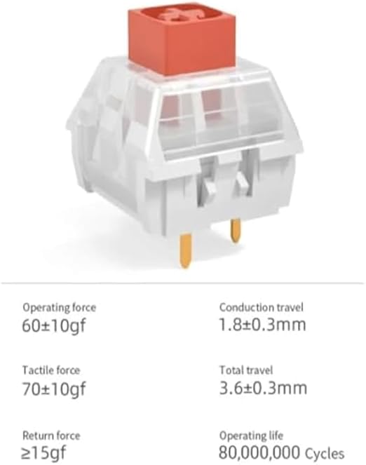 Kailh Box Heavy Orange Switches for DIY Mechanical Keyboard,3-pin/60gf Tactile/RGB/LED/IP56 Water&Dustproof/Long Life switches(Orange,72pcs)