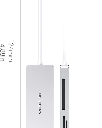LENTION USB C to CF/SD/Micro SD Multi-Card Reader, SD 3.0 Card Adapter Compatible 2025-2016 MacBook Pro 13/15/16, 2025-2018 Mac Air/iPad Pro/Surface, More (CB-C12, Silver)