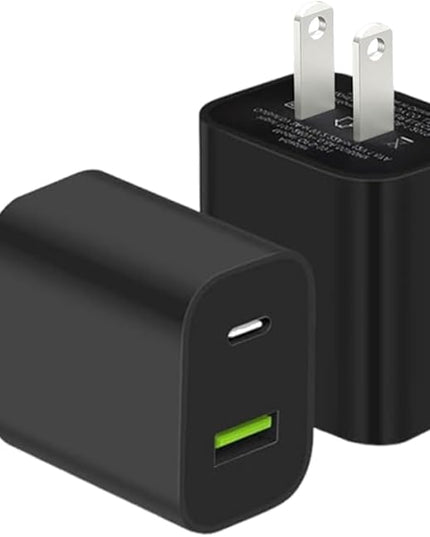 2 Pack USB C Charger Block, Dual Port Type C Wall Charger Fast Charging 20W Power Adapter Cube for iPhone 14/14 Pro/14 Pro Max/14 Plus/13/12/11, XS/XR/X, iPad, Samsung, More