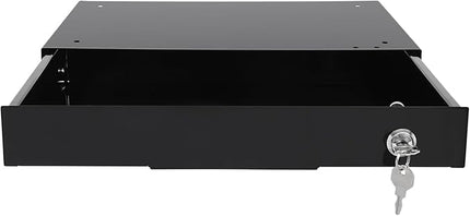 14.17" Under Desk Storage Drawer, Locking Design Black Sliding Pull-Out Drawer for Sit Stand Workstation