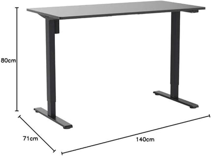 FLEXISPOT EN1 One-Piece Standing Desk with 1-Inch Thick Desktop, 55"x28" Electric Height Adjustable Desk for Home Office & Multi-Device Workstations, Black