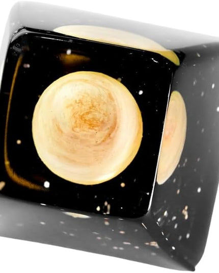 Jupiter Planet Artisan Keycap R1 SA Profile Custom Solar System Planets Keycaps 1U ESC Handmade Resin Gaming Galaxy Key Cap Cherry MX Switch Compatible Mechanical Keyboard Space Lover Gift