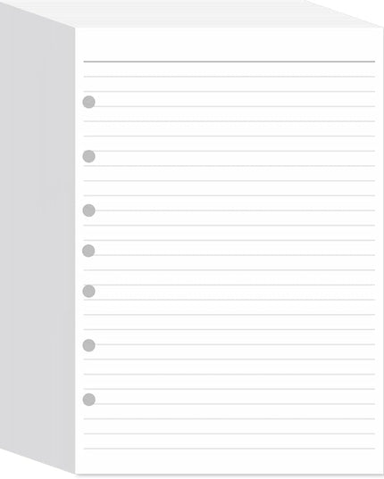 7-Hole Lined Filler Paper Pack of 300 Sheets for Mini Binders, College Ruled, 5-1/2" x 8-1/2", White