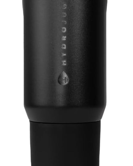 HydroJug Sport - Stainless Steel Tumbler with Straw, Vacuum Insulated, 20oz Leakproof Water Bottle, Ergonomic Design, Reusable, Dishwasher Safe, Rubber Base, Durable for Gym or Outdoors, Black