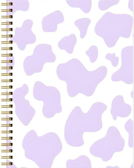 Spiral Journal Notebook for Women,A5 College Ruled Notebooks 6"x 8.4", 120 Pages (60 Sheets) Lined Journal with Premium Thick Paper,Perfect for School Office Home(Purple Cow)