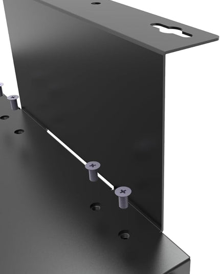 QiaoYoubang Under Desk Lockable Sliding Out Drawer with Cable Management, 17 inch Wide Office Storage Organizer for Standing Desks or tables with a Crossbar less than 3.2" High, 12 Inch Deep