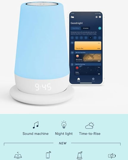Hatch Rest+ Baby & Kids Sound Machine | 2nd Gen | Child’s Night Light, Alarm Clock, Toddler Sleep Trainer, Time-to-Rise, White Noise, Bedtime Stories, Portable, Backup Battery (with Charging Base)