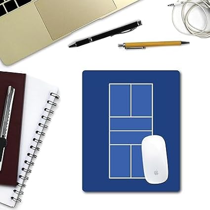 Racquet Inc Pickleball Court Mouse Pad – Blue Desk Mousepad with Fabric Surface – Pickleball-Themed Office Accessory for Work or Gaming – Compatible with Optical and Laser Mice