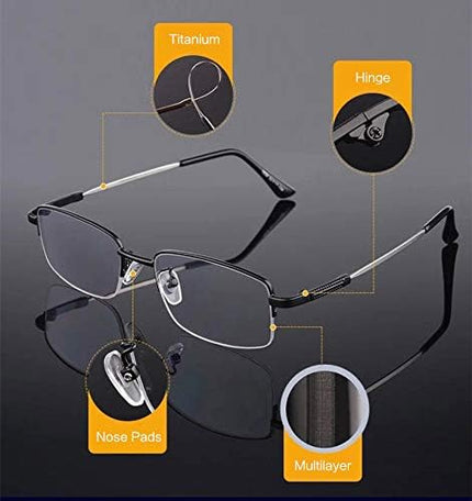 Progressive Multifocus Computer Reading Glasses Blue Light Blocking No Line Lenses Multifocal Readers for Men and Women