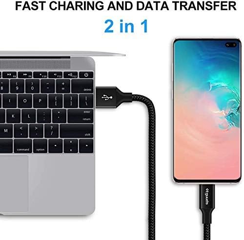 etguuds USB A to USB C Cable 6.6ft, 2-Pack, 3A Fast Charging Type C Charger Cord for iPhone 17 16 15 Pro Max 16e 17 Air, Samsung Galaxy S25 S24 S23 S22 S21 S20 A17 A16 A56 A55 Flip Fold, Black