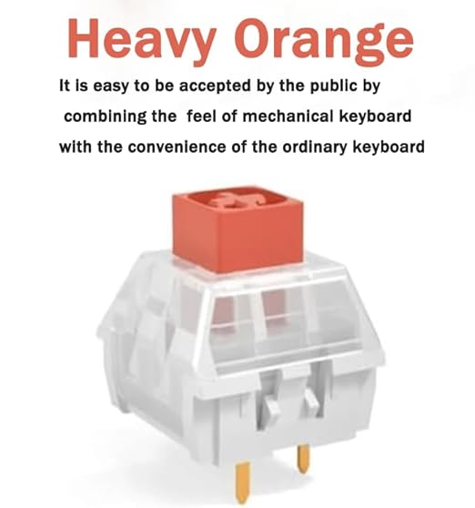 Kailh Box Heavy Orange Switches for DIY Mechanical Keyboard,3-pin/60gf Tactile/RGB/LED/IP56 Water&Dustproof/Long Life switches(Orange,72pcs)