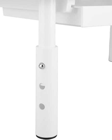 Metal Monitor Stand Monitor Riser with Drawer, 3 Adjustable Height Computer Stand Riser, Office Desk Accessories Workspace Desktop Organizers Storage for Lap (White)